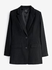 Black Single Breasted Longline Tailored Jacket - Image 4 of 4