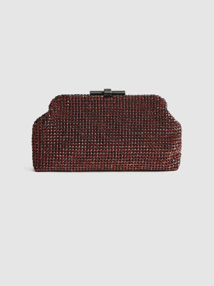 Reiss Orange Adaline Embellished Clutch Bag - Image 9 of 9