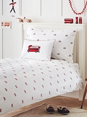 The White Company London Bus Single 100% Cotton Pillowcase and Duvet Cover Set - Изображение 1 из 3