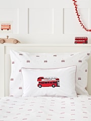 The White Company London Bus Single 100% Cotton Pillowcase and Duvet Cover Set - Изображение 2 из 3