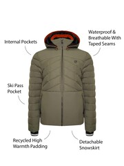 Khaki Green Dare 2b x Next Hitting Subzero Premium Ski Jacket - Image 8 of 10