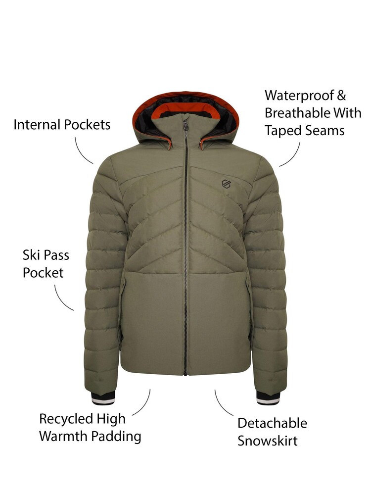 Khaki Green Dare 2b x Next Hitting Subzero Premium Ski Jacket - Image 8 of 10