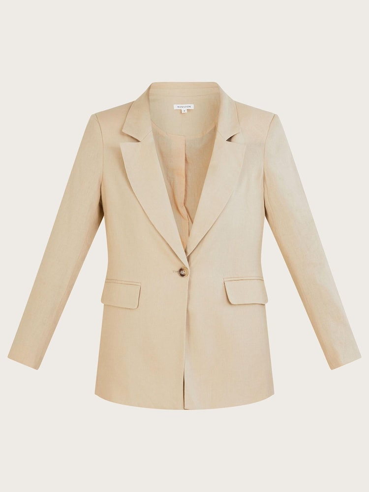 Monsoon Natural Jenny Linen Blend Jacket - Image 4 of 4