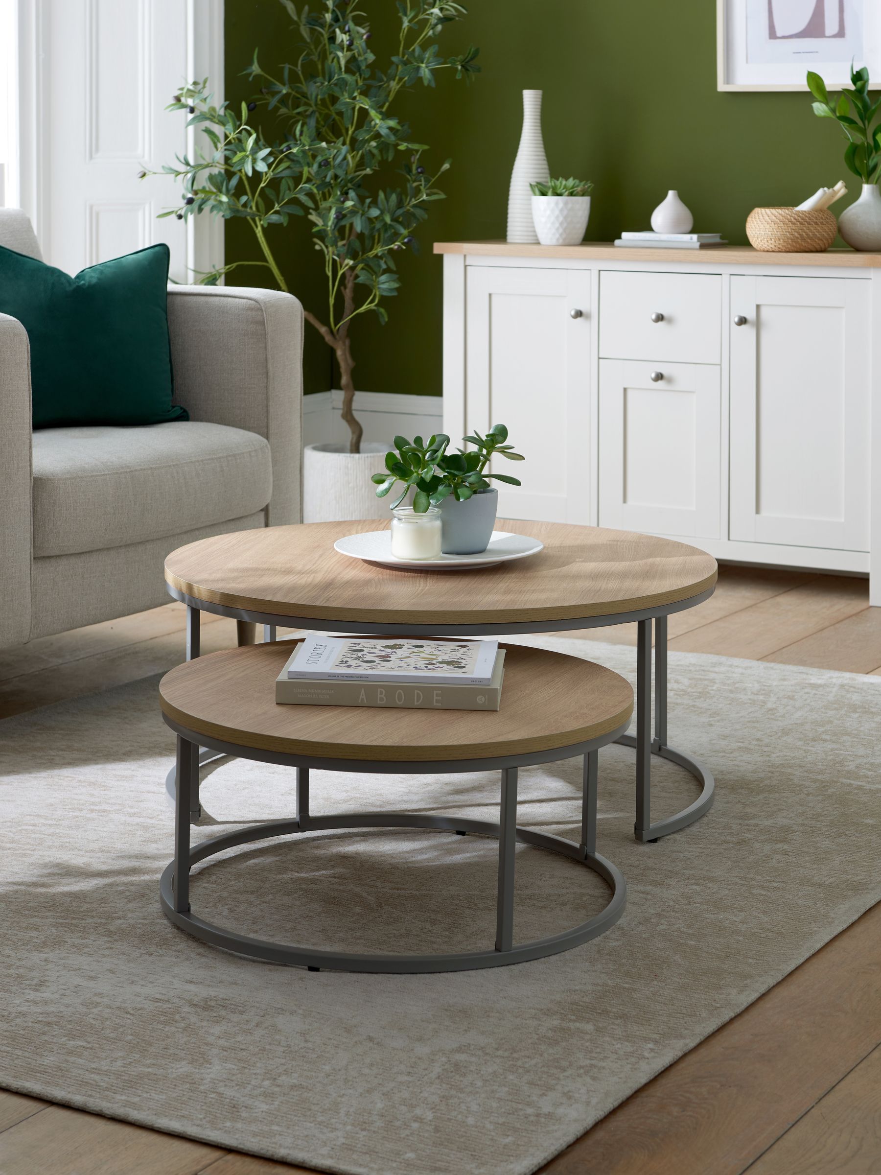 Buy Dove Grey Malvern Oak Effect Nest of 2 Coffee Table from the Next UK online shop