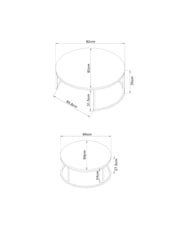 Dove Grey Malvern Oak Effect Nest of 2 Coffee Table - Image 9 of 9
