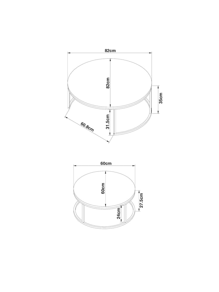 Dove Grey Malvern Oak Effect Nest of 2 Coffee Table - Image 9 of 9