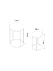 Dove Grey Malvern Oak Effect Round Set of 2 Nest of Tables - Image 7 of 7