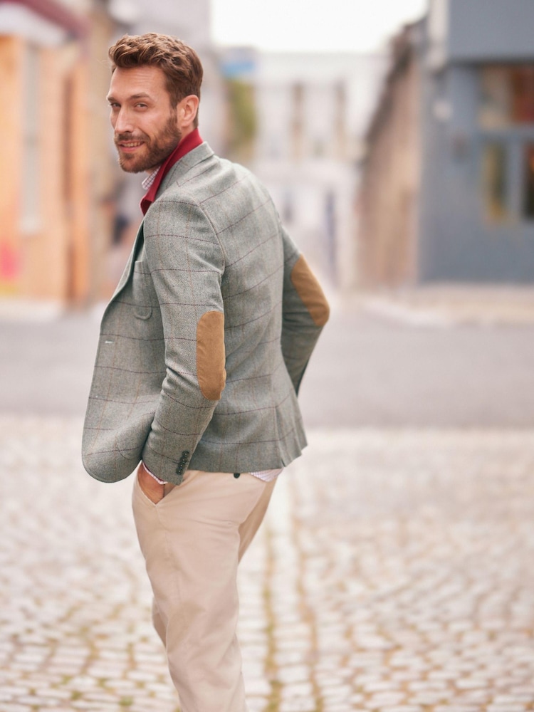 Taupe Brown Slim Nova Fides Check Blazer - Image 2 of 11