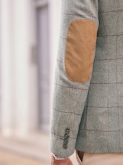 Taupe Brown Slim Nova Fides Check Blazer - Image 6 of 11