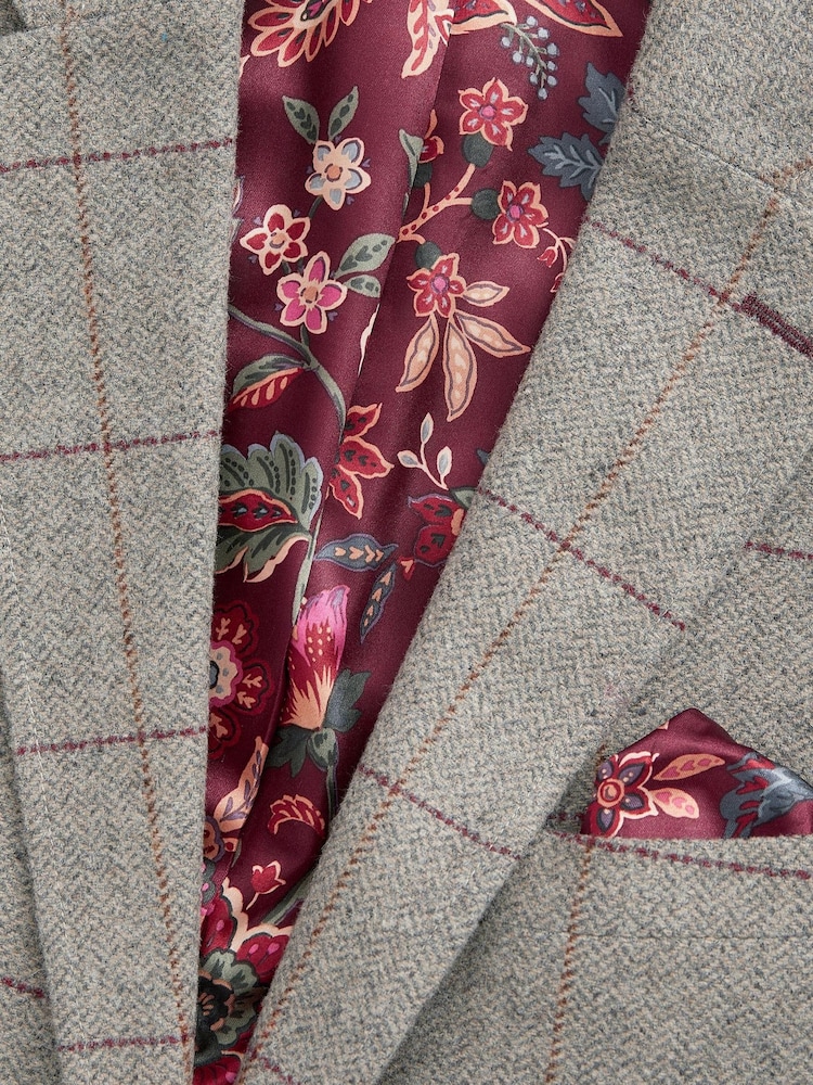 Taupe Brown Slim Nova Fides Check Blazer - Image 9 of 11