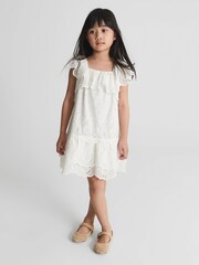 Reiss Ivory Sia Jr Lace Mini Dress - Image 1 of 4