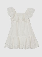 Reiss Ivory Sia Jr Lace Mini Dress - Image 2 of 4