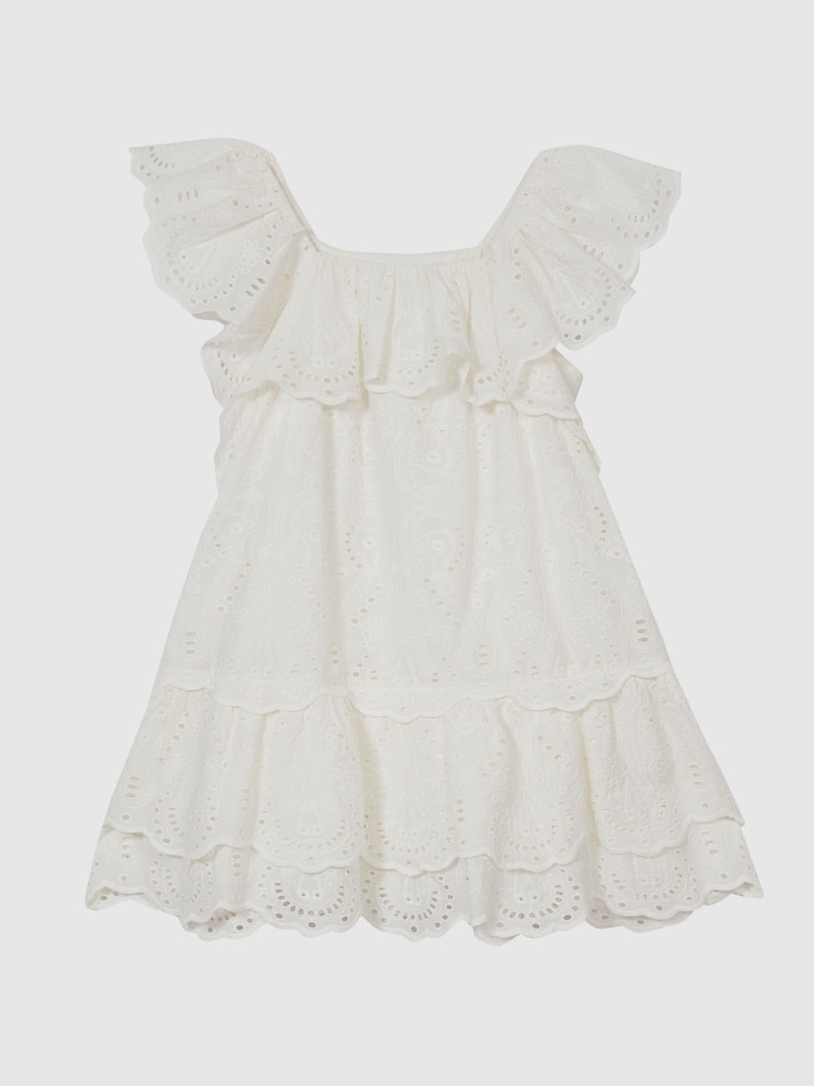 Reiss Ivory Sia Jr Lace Mini Dress - Image 2 of 4