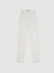 Reiss White Erin Cotton Tapered Trousers - Image 2 of 6