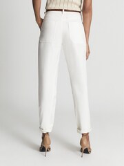 Reiss White Erin Cotton Tapered Trousers - Image 5 of 6