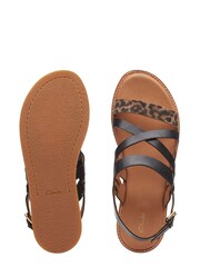 Clarks Natural Leopard PRT Comb Karsea Sun Sandals - Image 7 of 7