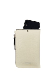 OSPREY LONDON Womens Electra Pebble Grain Leather Lanyard Phone Pouch Bag - Image 3 of 6