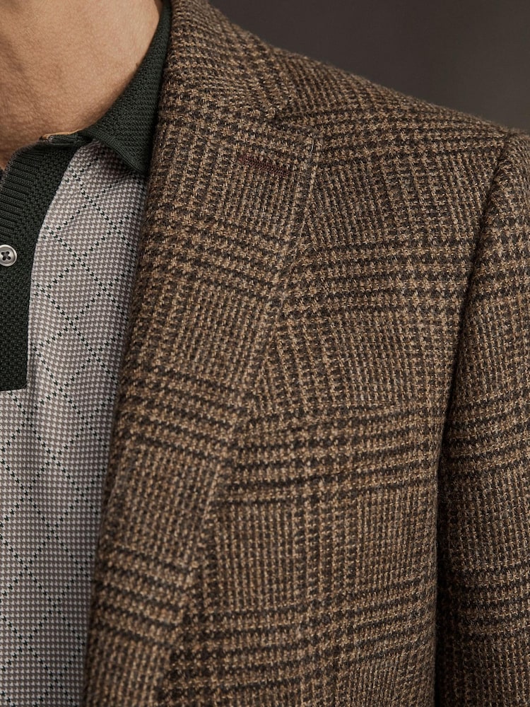 Brown Check Signature Moons British Wool Rich Blazer - Image 4 of 12