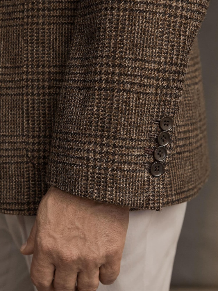 Brown Check Signature Moons British Wool Rich Blazer - Image 6 of 12