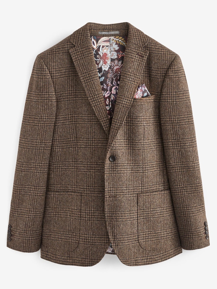 Brown Check Signature Moons British Wool Rich Blazer - Image 8 of 12