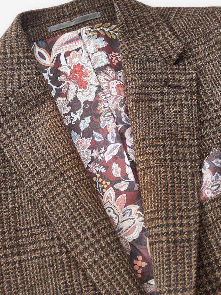 Brown Check Signature Moons British Wool Rich Blazer - Image 9 of 12