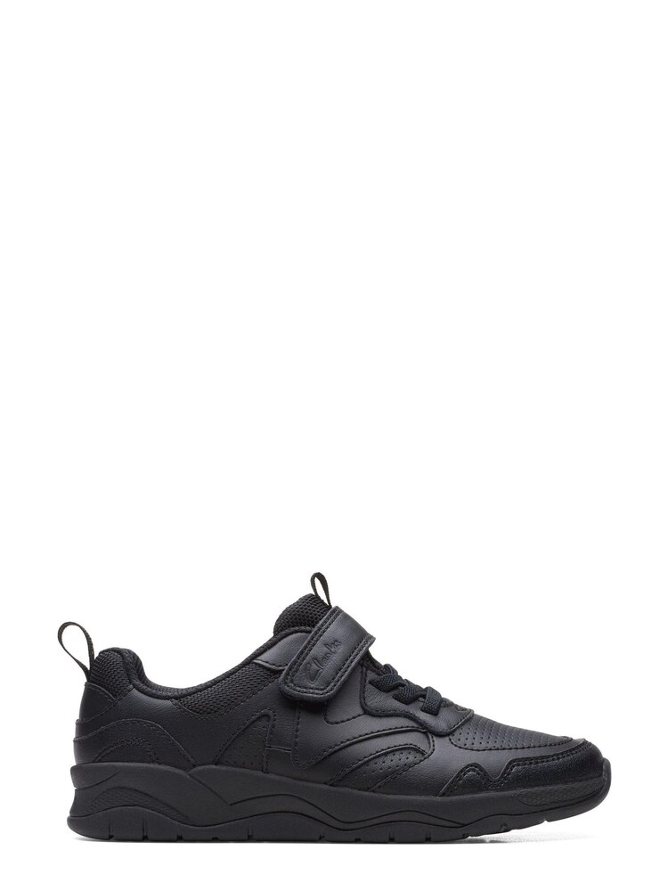 Clarks Black Multi Fit Leather Clowder Sprint Extra Shoes - Image 1 of 6