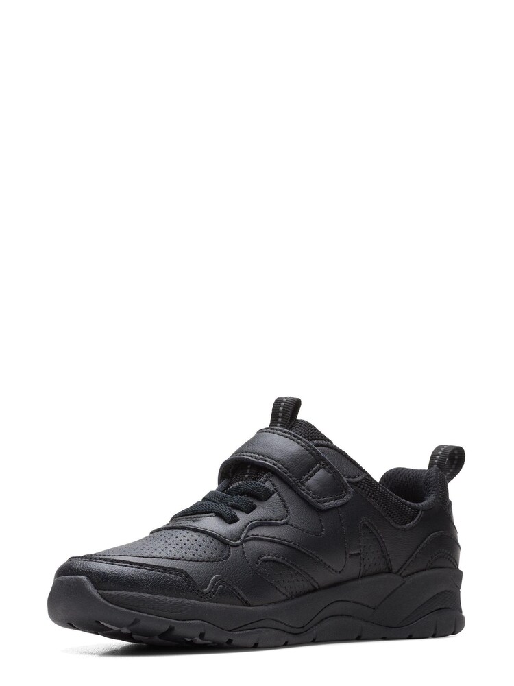 Clarks Black Multi Fit Leather Clowder Sprint Extra Shoes - Image 2 of 6