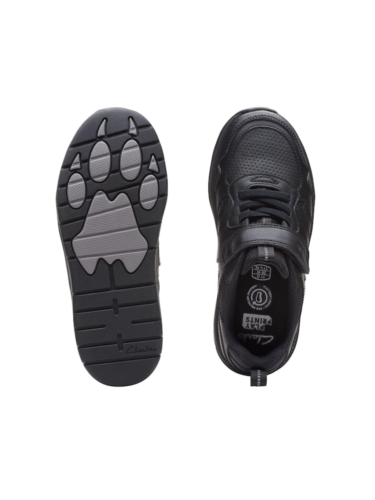 Clarks Black Multi Fit Leather Clowder Sprint Extra Shoes - Image 6 of 6