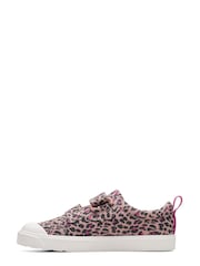 Clarks Pink Combi City Bright Multi Fit Canvas Shoes - Image 2 of 8