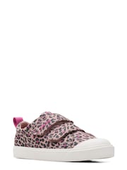 Clarks Pink Combi City Bright Multi Fit Canvas Shoes - Image 3 of 8