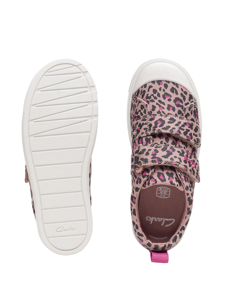 Clarks Pink Combi City Bright Multi Fit Canvas Shoes - Image 8 of 8