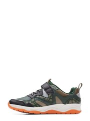 Clarks Khaki Green Clowder Run G Fit Trainers - Image 2 of 7