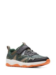 Clarks Khaki Green Clowder Run G Fit Trainers - Image 3 of 7