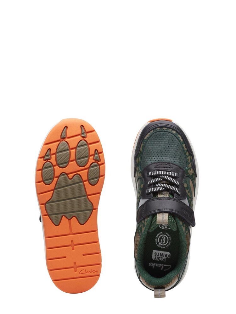 Clarks Khaki Green Clowder Run G Fit Trainers - Image 7 of 7