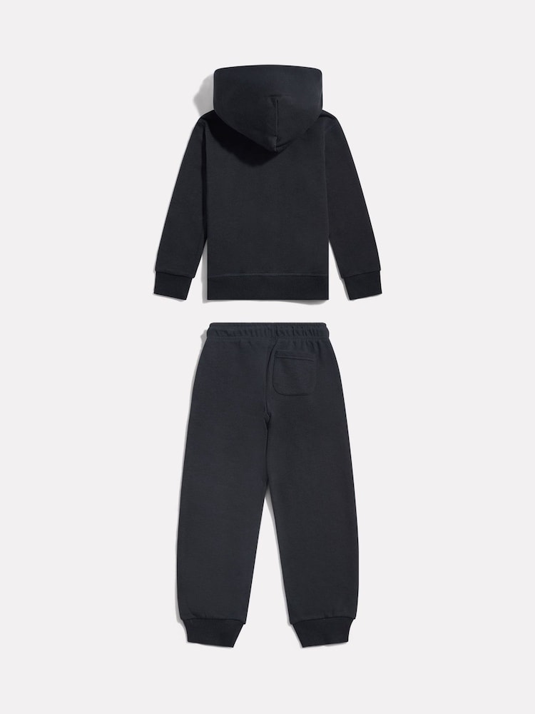 New Balance Black/Blue Linear Logo FT Zip Through Hoodie & Joggers Set - Image 2 of 3 New Balance Black/Blue Linear Logo FT Zip Through Hoodie & Joggers Set - Image 2 of 3