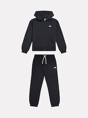 New Balance Black Small Logo Brushback Zip Through & Joggers Set - Image 1 of 3