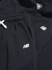 New Balance Black Small Logo Brushback Zip Through & Joggers Set - Image 3 of 3