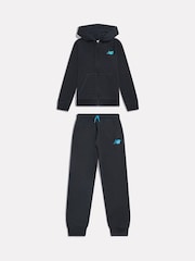 New Balance Black Stacked Logo Zip Through Hoodie & Joggers Set - Image 6 of 8