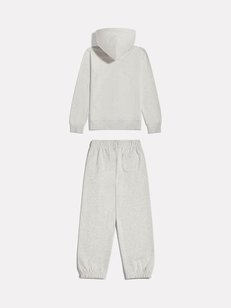 New Balance Grey Small Logo Brushback Zip Through & Joggers Set - Image 2 of 2 New Balance Grey Small Logo Brushback Zip Through & Joggers Set - Image 2 of 2