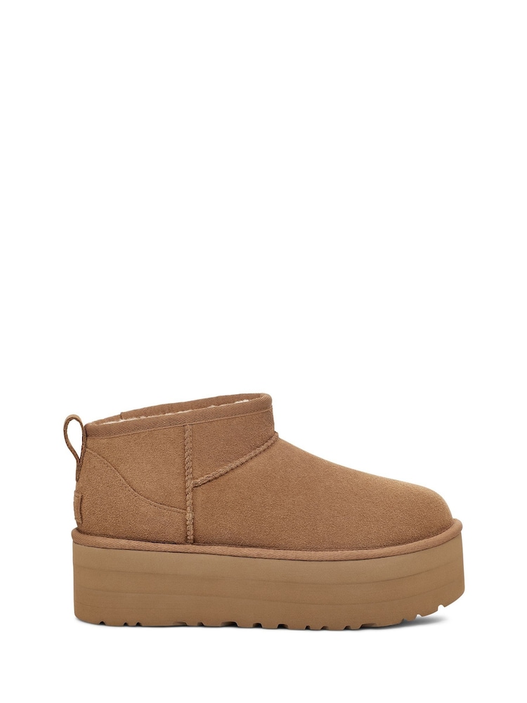 UGG Brown Classic Ultra Mini Platform Boots - Image 1 of 7