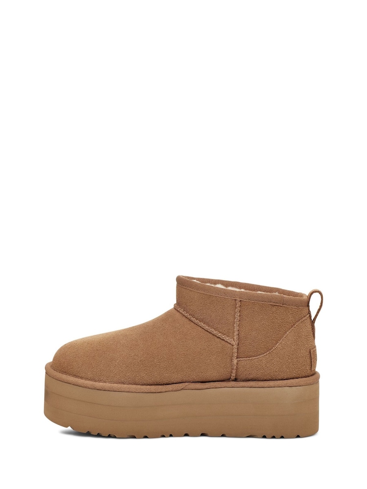UGG Brown Classic Ultra Mini Platform Boots - Image 2 of 7