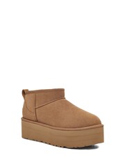 UGG Brown Classic Ultra Mini Platform Boots - Image 3 of 7