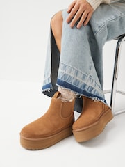 UGG Brown Neumel Platform Chelsea Boots - Image 1 of 10