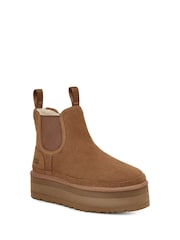 UGG Brown Neumel Platform Chelsea Boots - Image 6 of 10