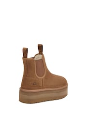 UGG Brown Neumel Platform Chelsea Boots - Image 7 of 10