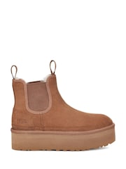 UGG Brown Neumel Platform Chelsea Boots - Image 8 of 10
