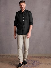 Black Signature 100% Linen Long Sleeve Shirt - Image 2 of 8