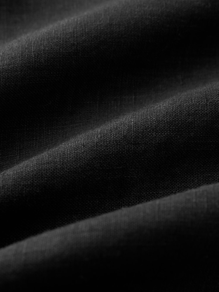 Black Signature 100% Linen Long Sleeve Shirt - Image 8 of 8