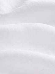 White Grandad Collar Signature 100% Linen Long Sleeve Shirt - Image 8 of 8