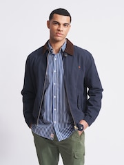 Aubin Blue Cartmel Canvas Harrington Jacket - Image 4 of 8